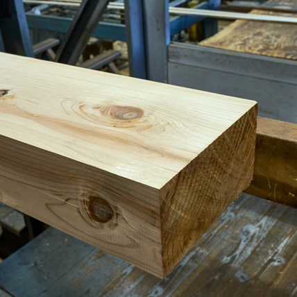 Close up of a wooden beam.