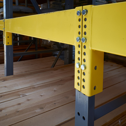 Close up of a metal rack.